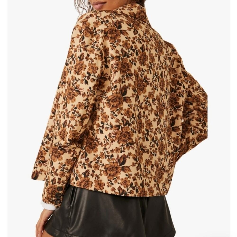 Free People Floral Print Boxy Blazer Sz XS - Picture 10 of 11